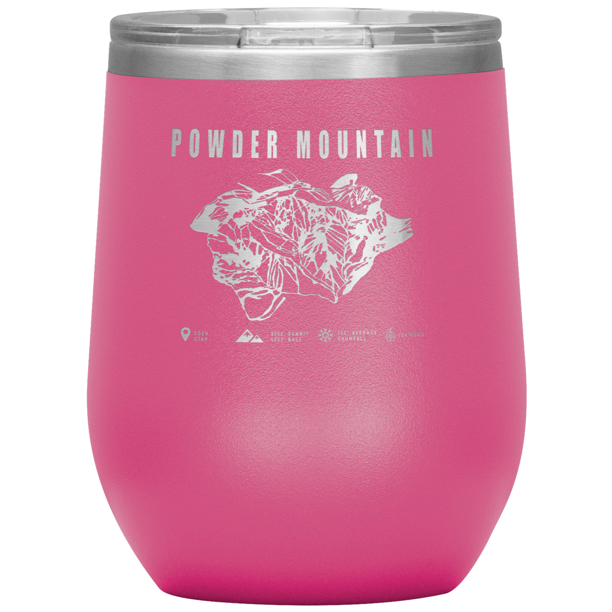 Powder Mountain,Utah Ski Trail Map Wine 12oz Tumbler - Powderaddicts