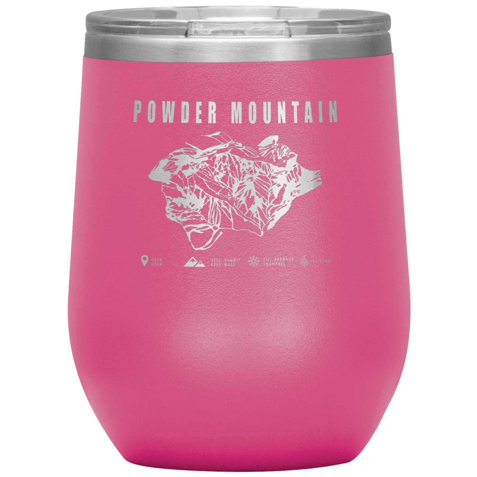 Powder Mountain,Utah Ski Trail Map Wine 12oz Tumbler - Powderaddicts