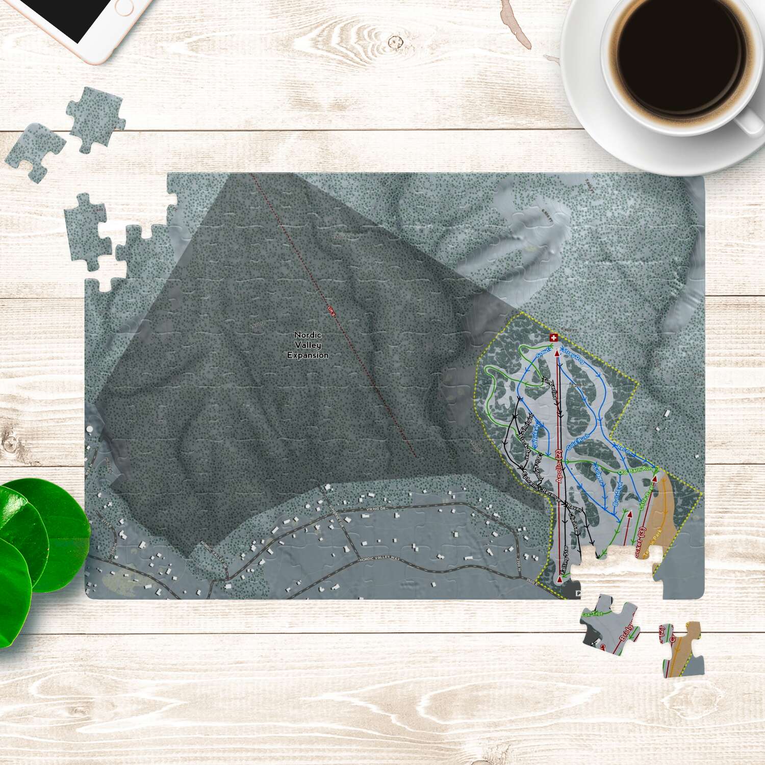 Nordic Valley, Utah Ski Trail Map puzzle - Powderaddicts