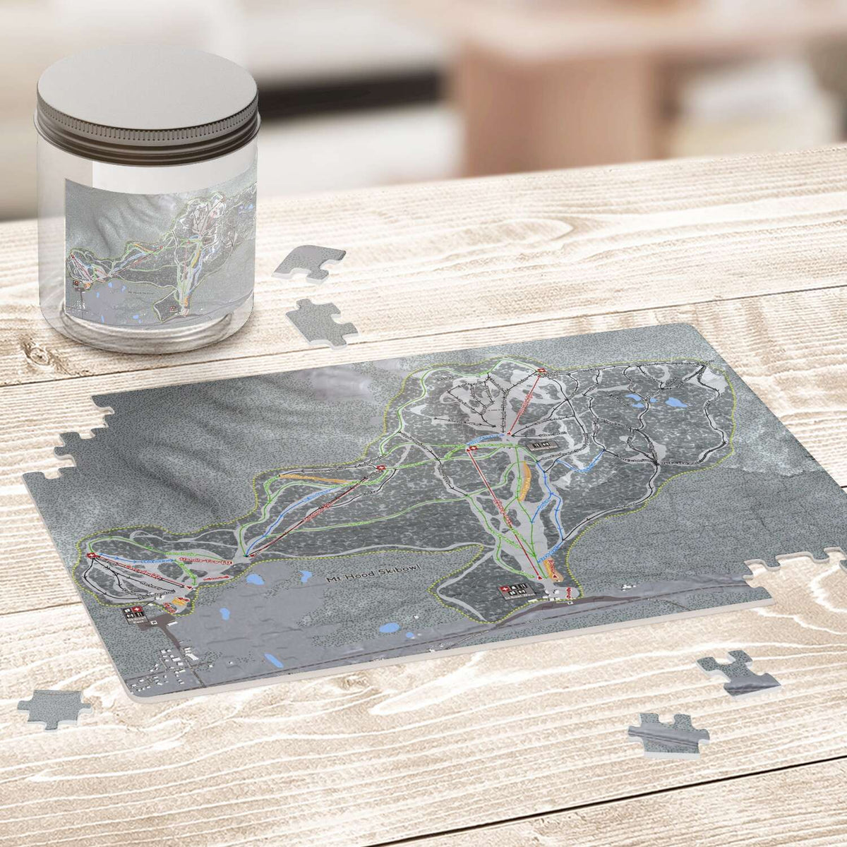 Mt Hood Skibowl Oregon Ski Trail Map Puzzle - Powderaddicts