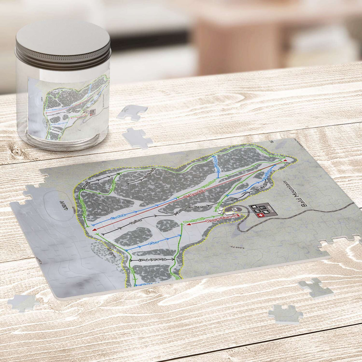 Bald Mountain, Idaho Ski Trail Map Puzzle - Powderaddicts