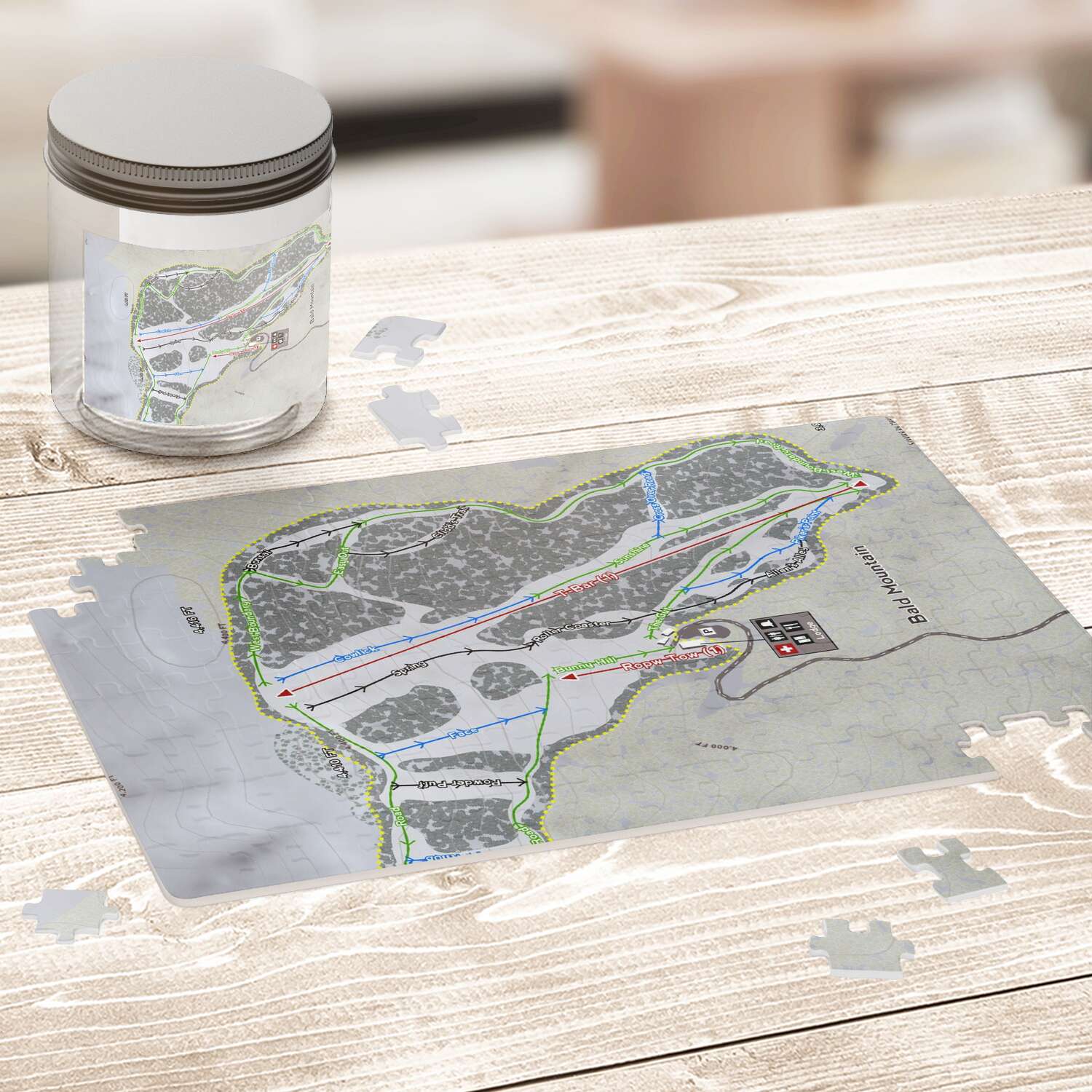 Bald Mountain, Idaho Ski Trail Map Puzzle - Powderaddicts