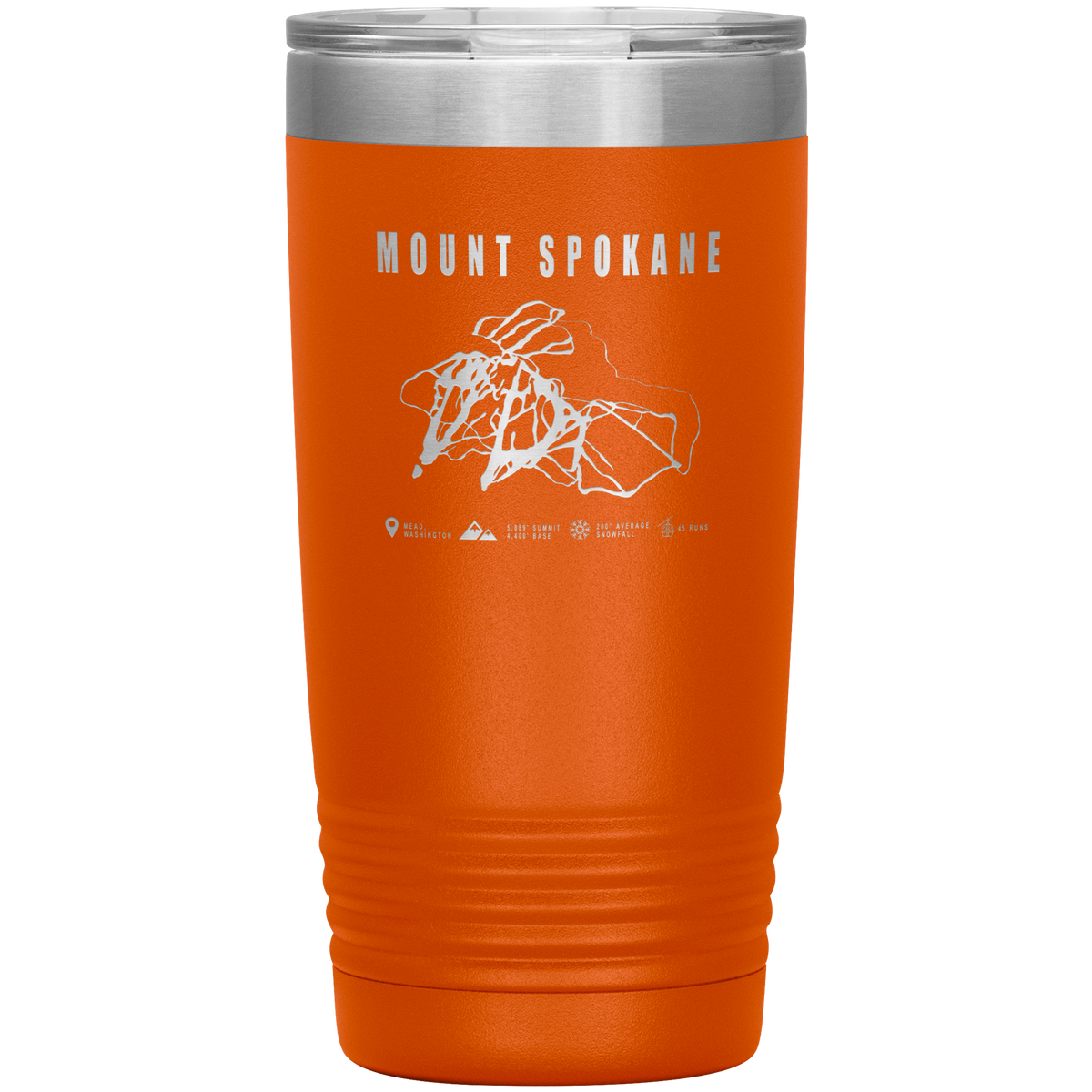 Mount Spokane, Washington Ski Trail Map 20oz Tumbler - Powderaddicts