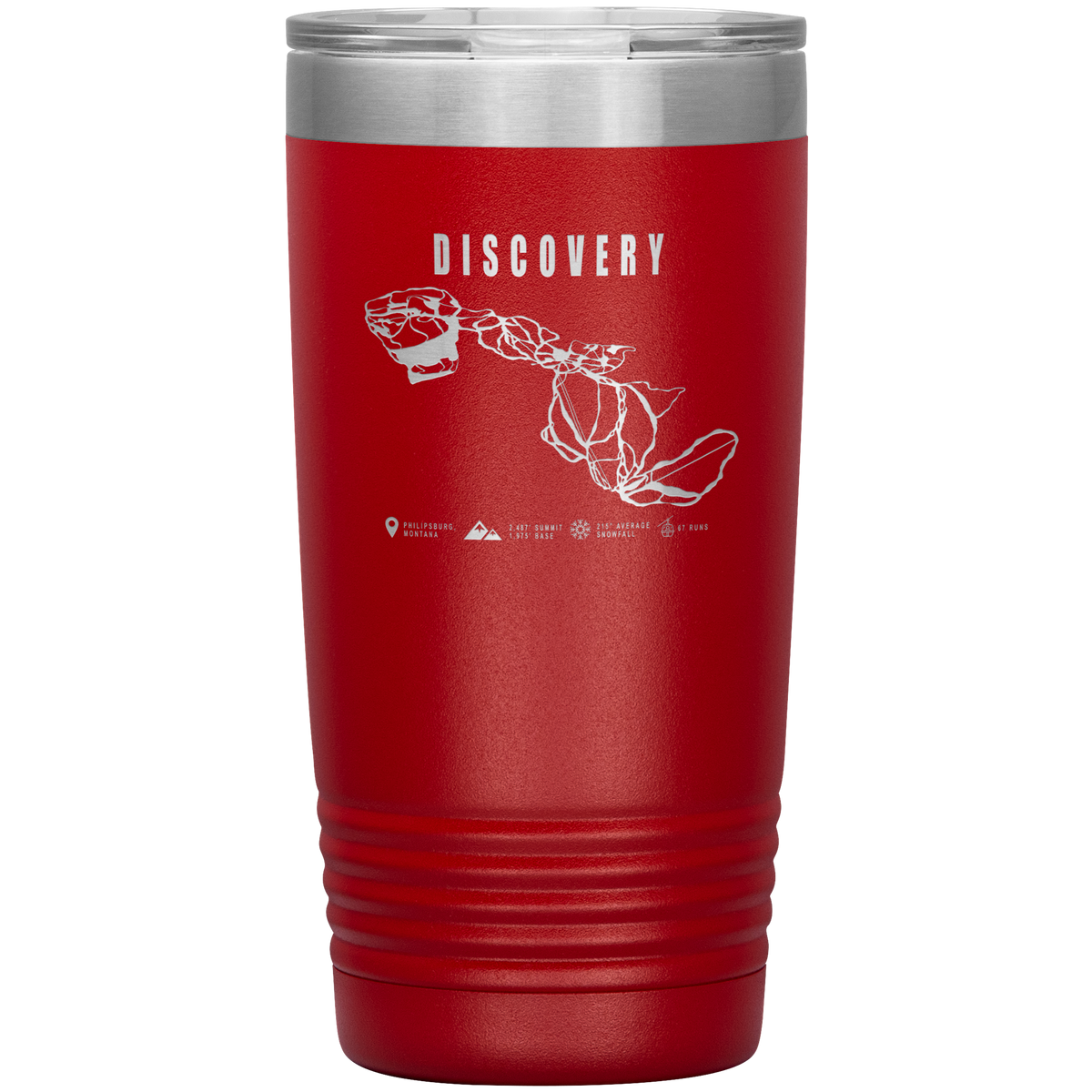 Discovery Montana Ski Trail Map 20oz Tumbler - Powderaddicts