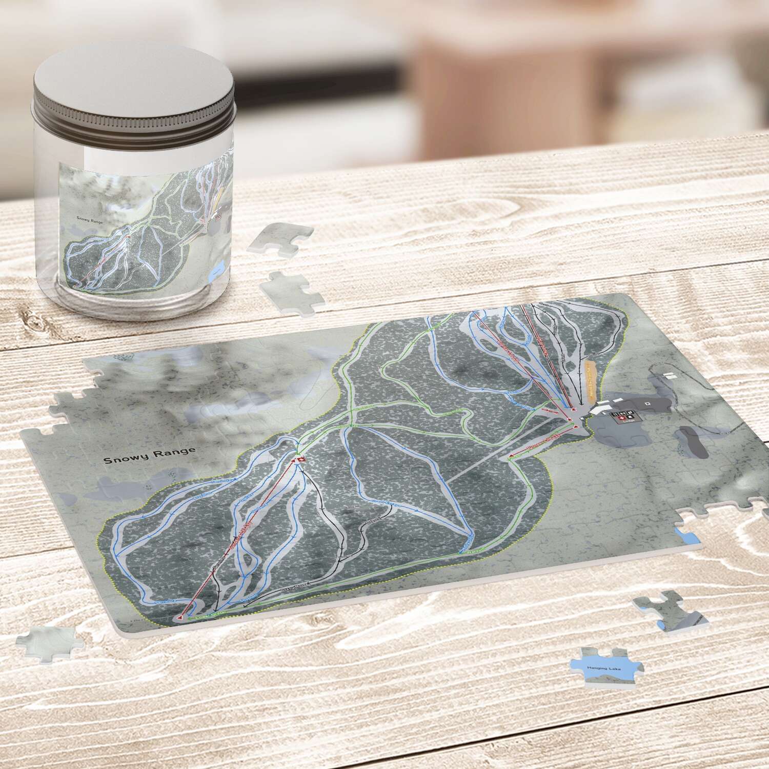 Snowy Range Wyoming Ski Trail Map Puzzle - Powderaddicts