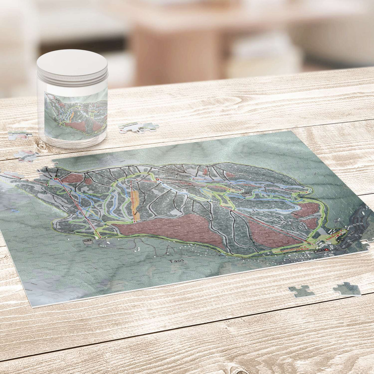 Taos New Mexico Ski Trail Map Puzzle - Powderaddicts