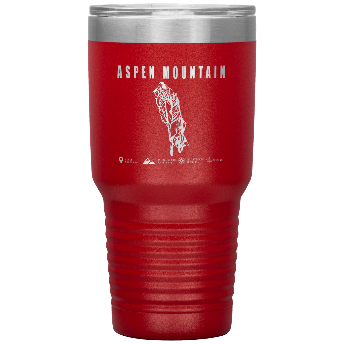 Aspen Mountain Colorado Ski Trail Map 30oz Tumbler - Powderaddicts