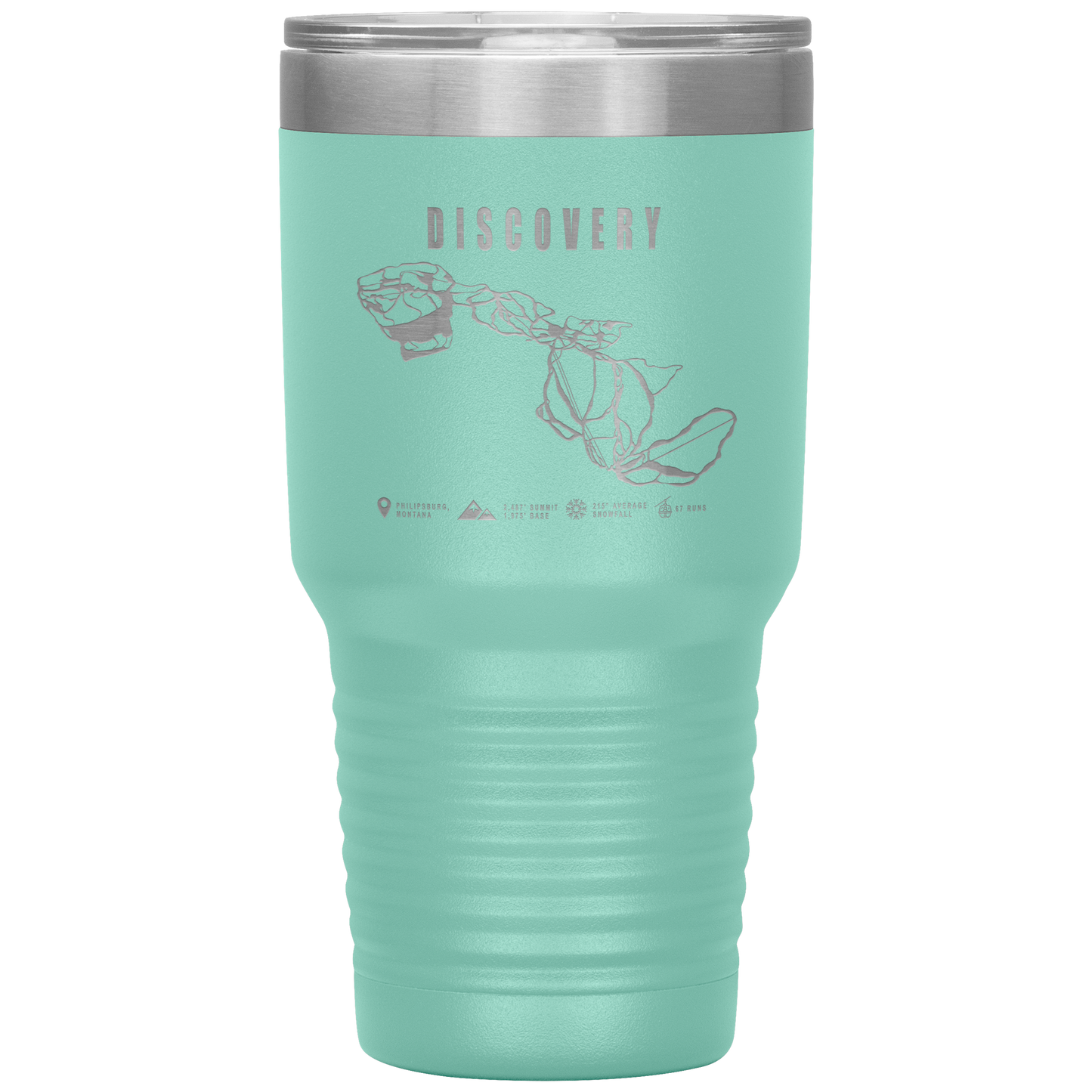 Discovery Montana Ski Trail Map 30oz Tumbler - Powderaddicts