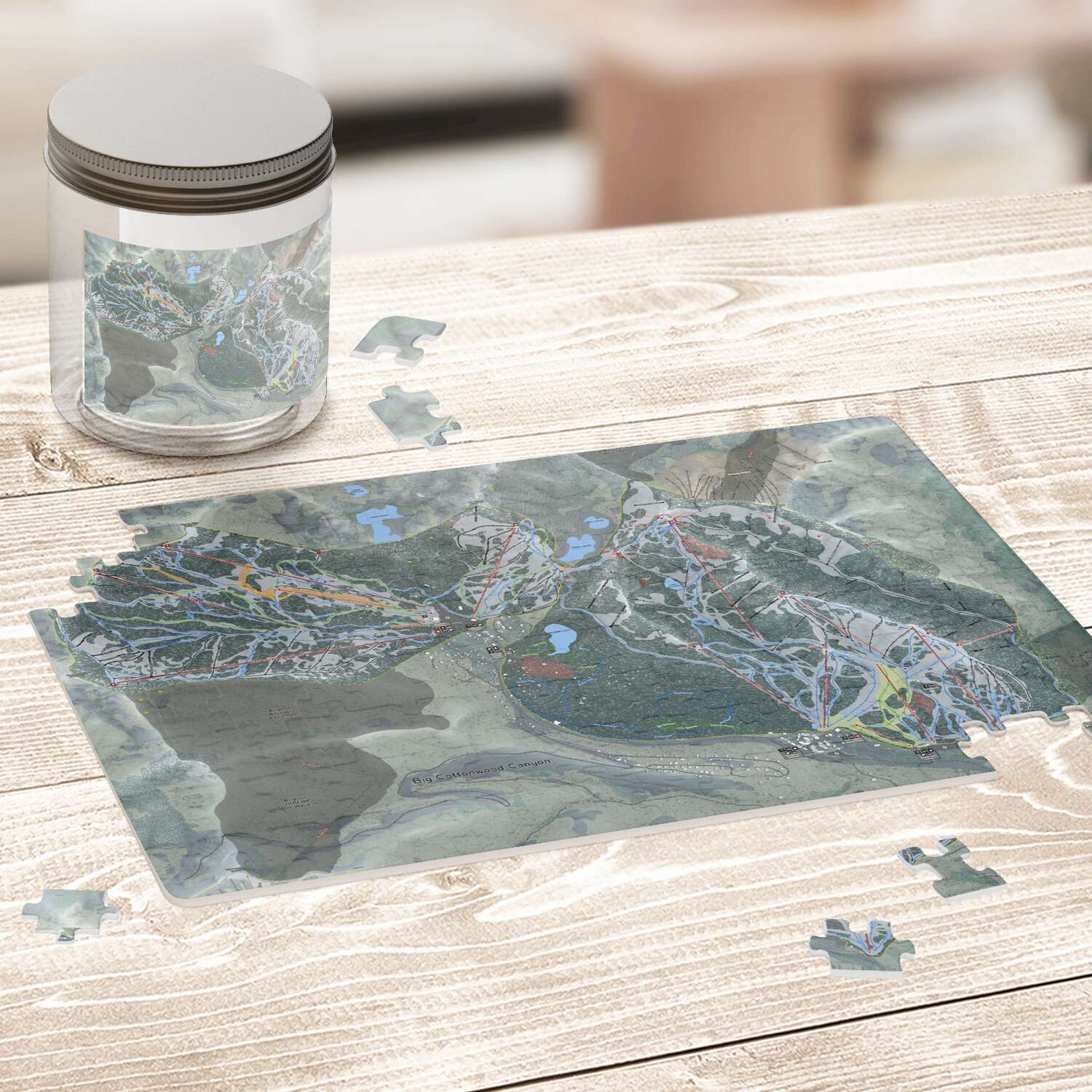 Big Cottonwood, Utah Ski Trail Map puzzle - Powderaddicts