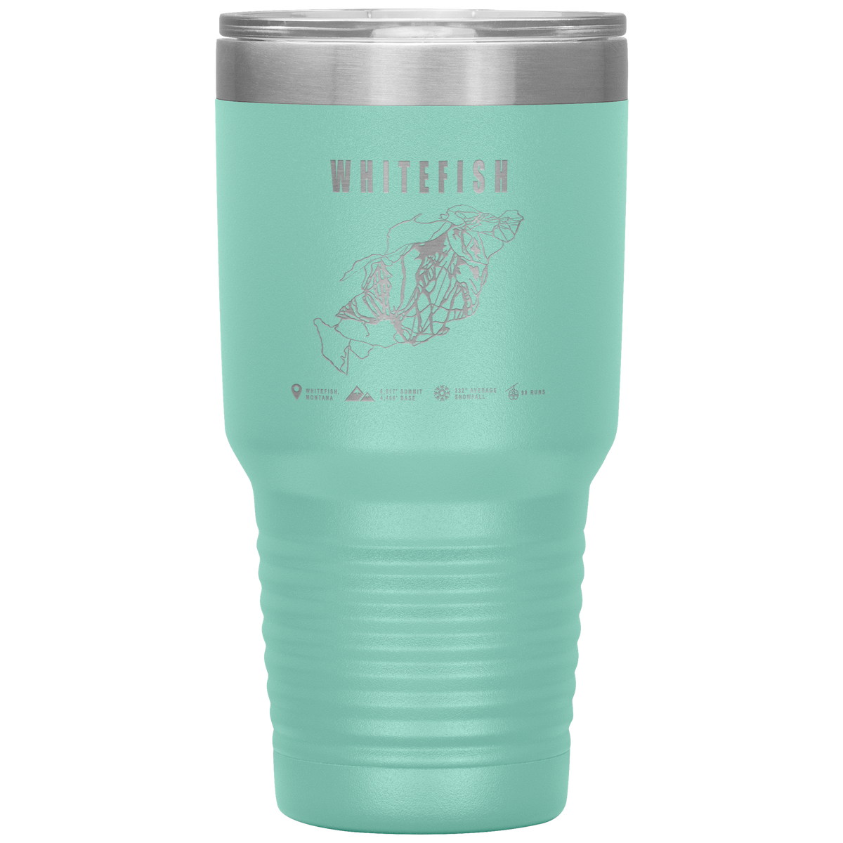 Whitefish Montana Ski Trail Map 30oz Tumbler - Powderaddicts