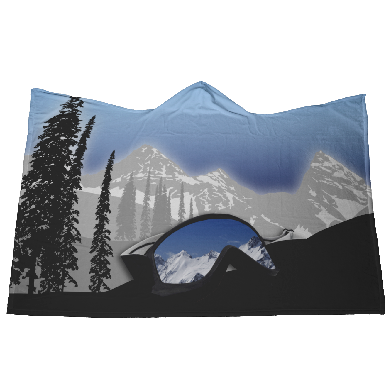 Snowy Mountain Hooded Blanket - Powderaddicts