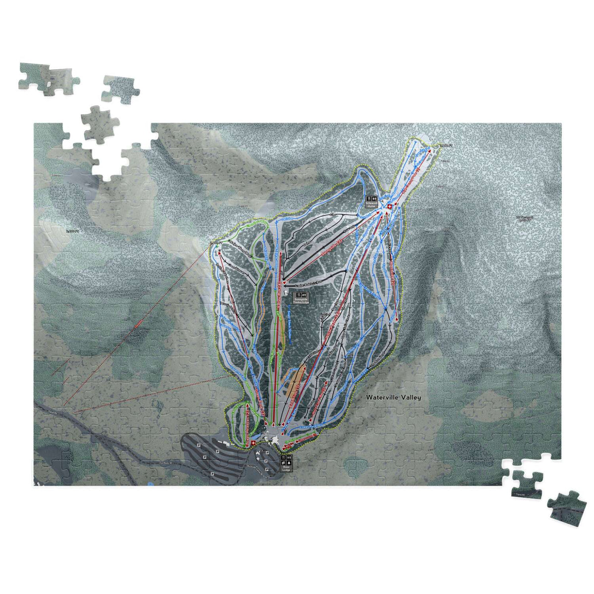 Waterville Valley, New Hampshire Ski Trail Map Puzzle - Powderaddicts
