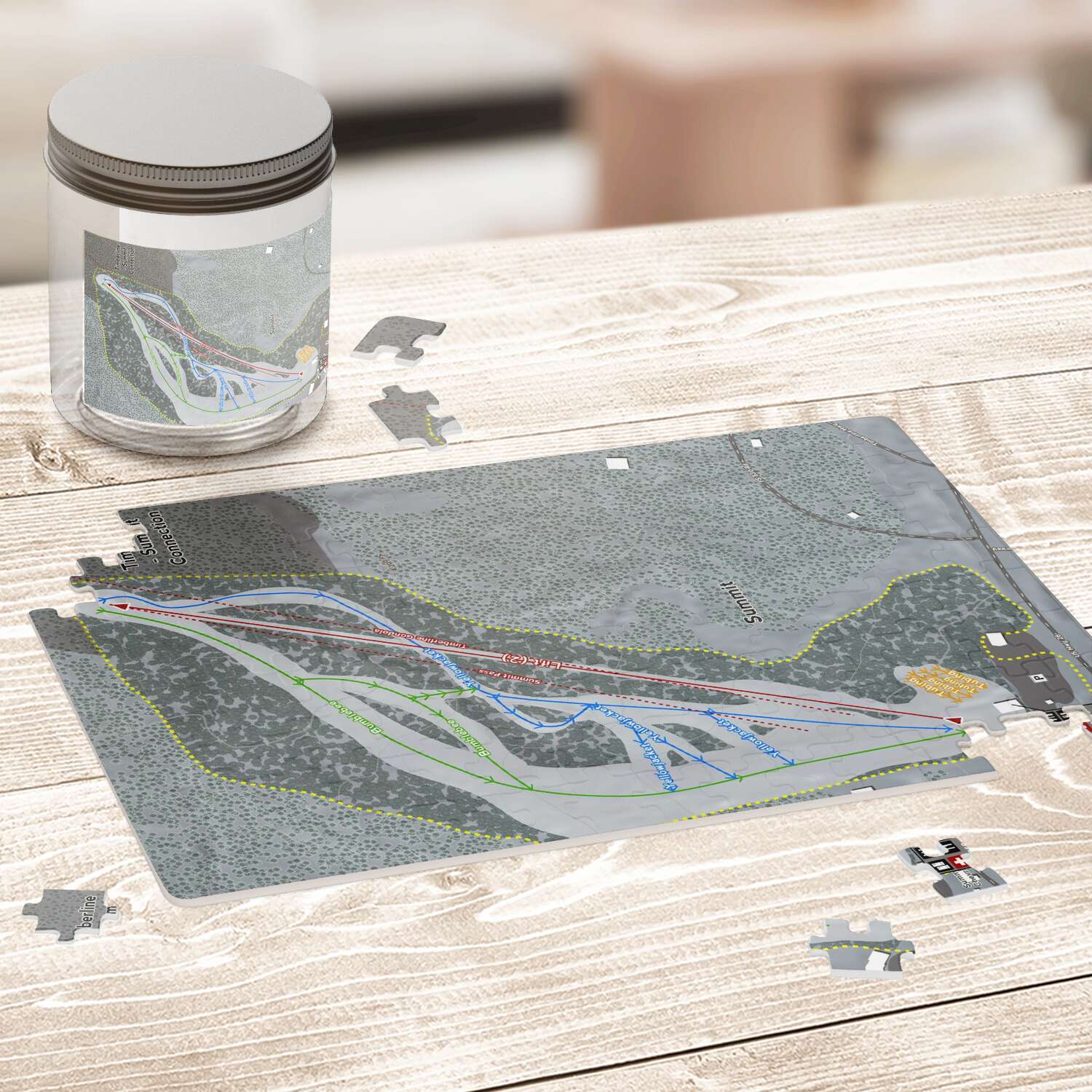 Summit, Oregon Ski Trail Map Puzzle - Powderaddicts