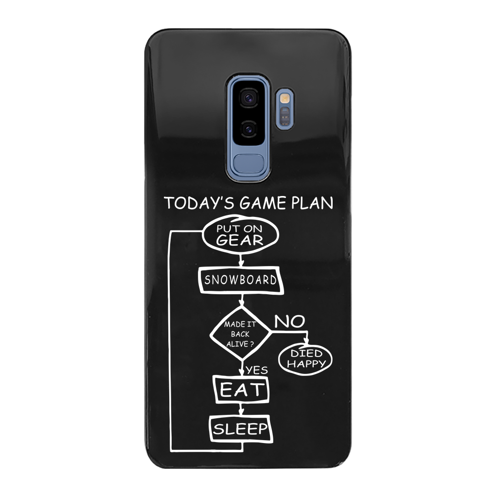 Today's Gameplan - Snowboarding Back Printed Black Hard Phone Case - Powderaddicts