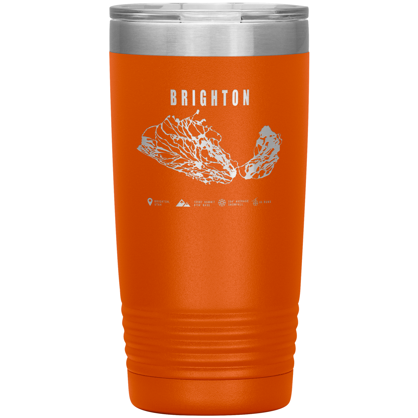 Brighton,Utah Ski Trail Map 20oz Tumbler - Powderaddicts
