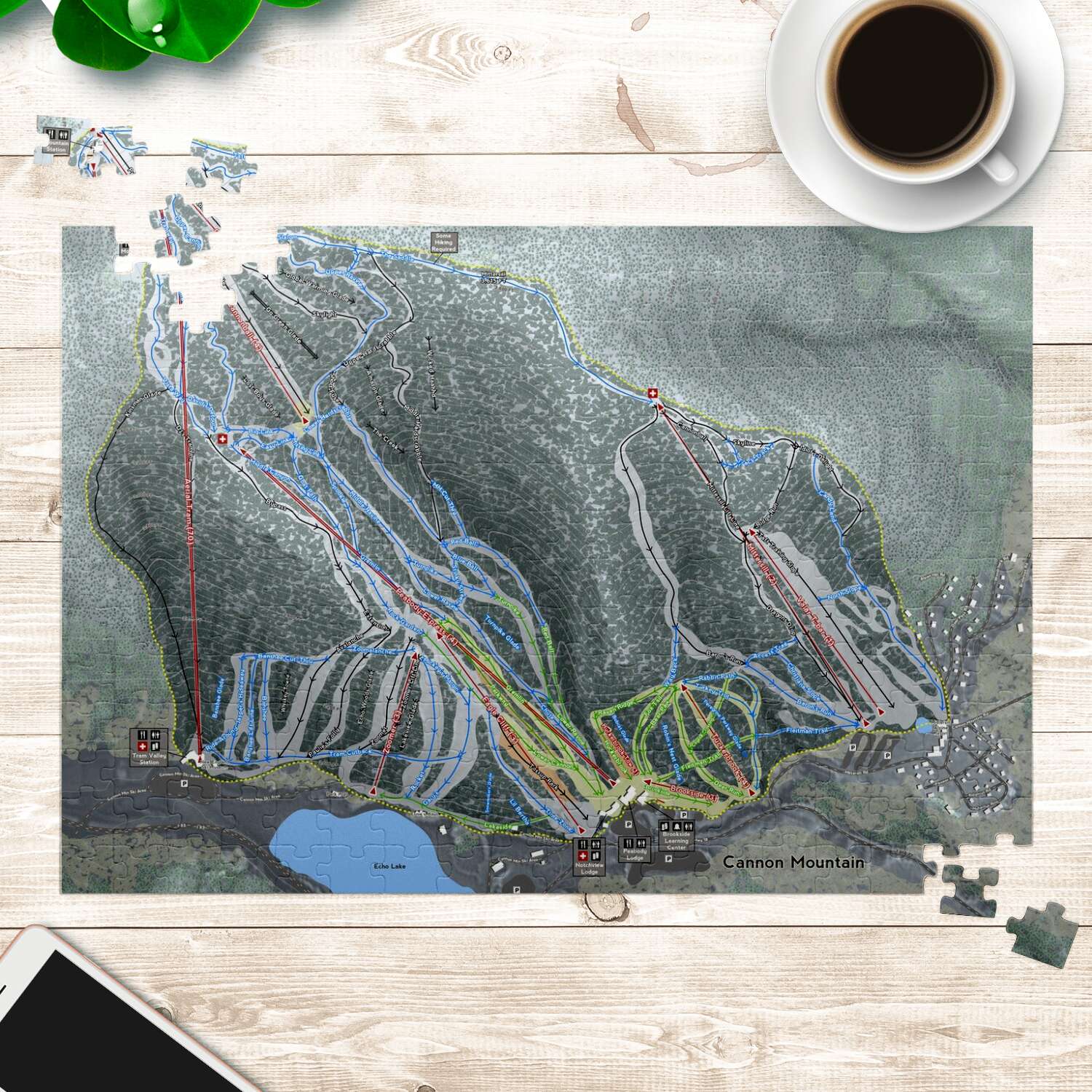 Cannon Mountain New Hampshire Ski Trail Map Puzzles - Powderaddicts