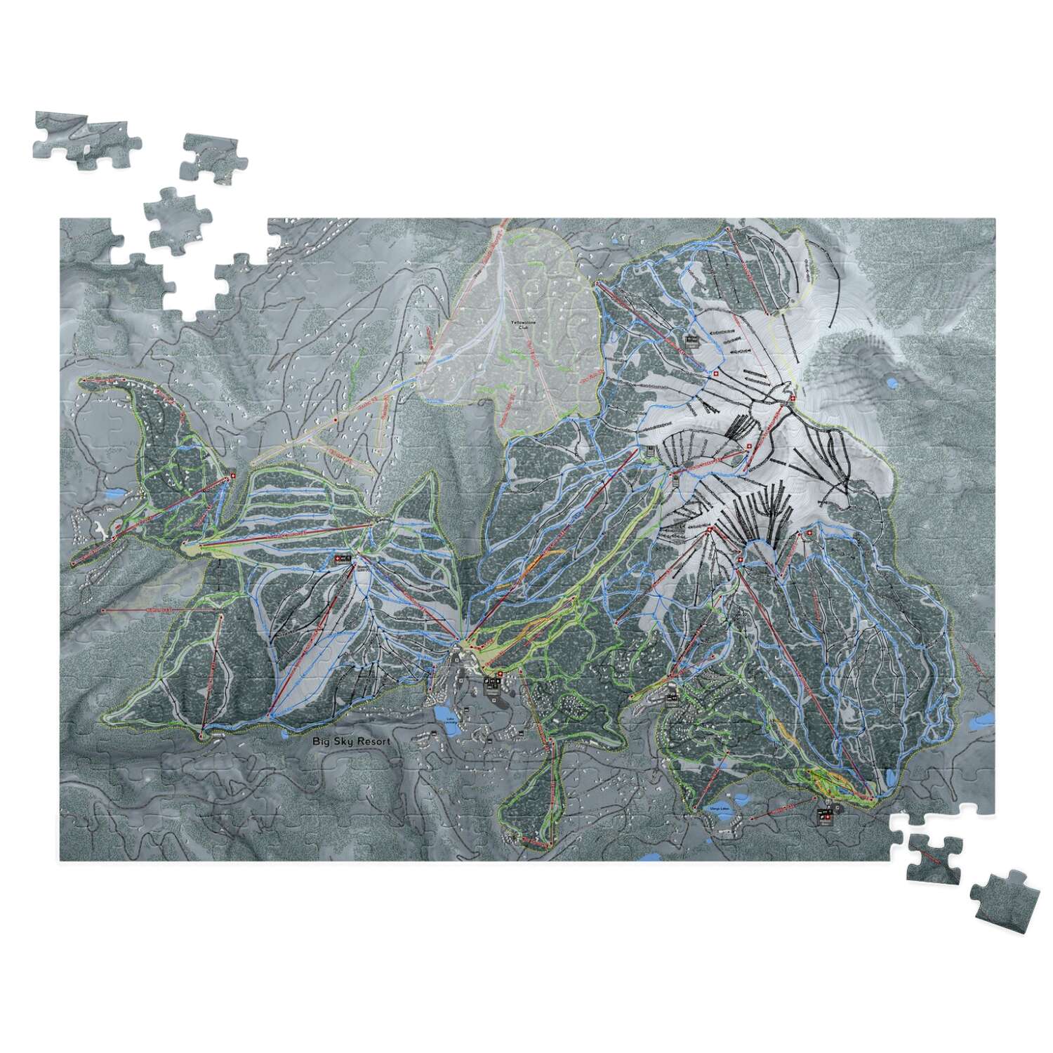 Big Sky Montana Ski Trail Map Puzzle - Powderaddicts