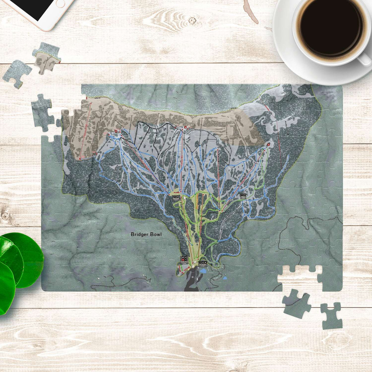 Bridger Bowl Montana Ski Trail Map Puzzle - Powderaddicts