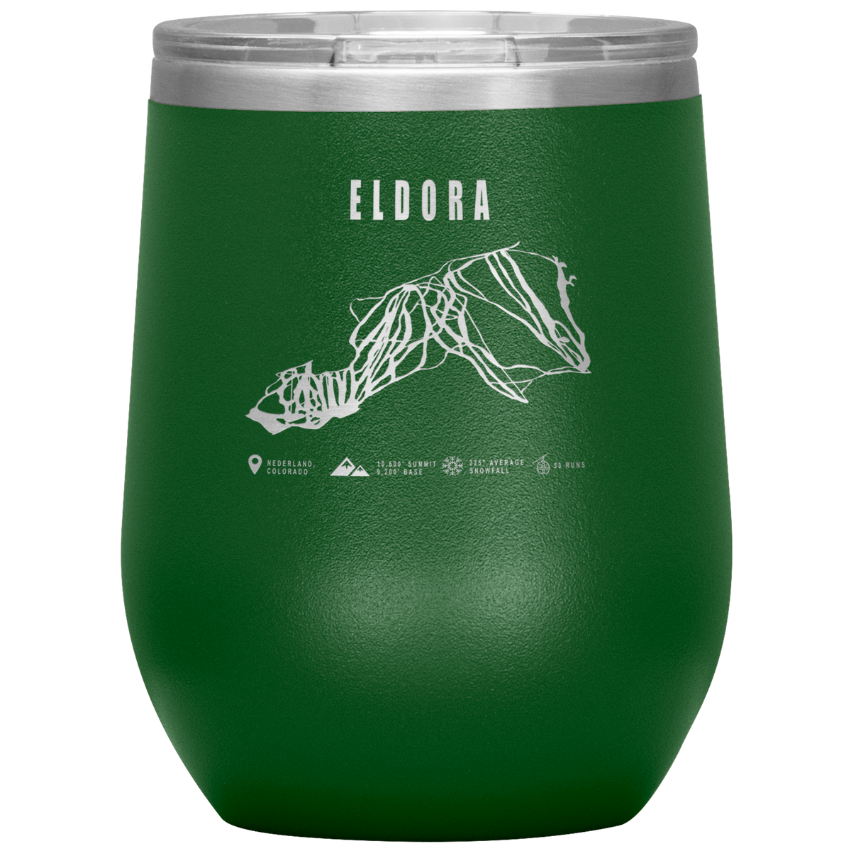 Eldora Colorado Ski Trail Map Wine 12oz Tumbler - Powderaddicts