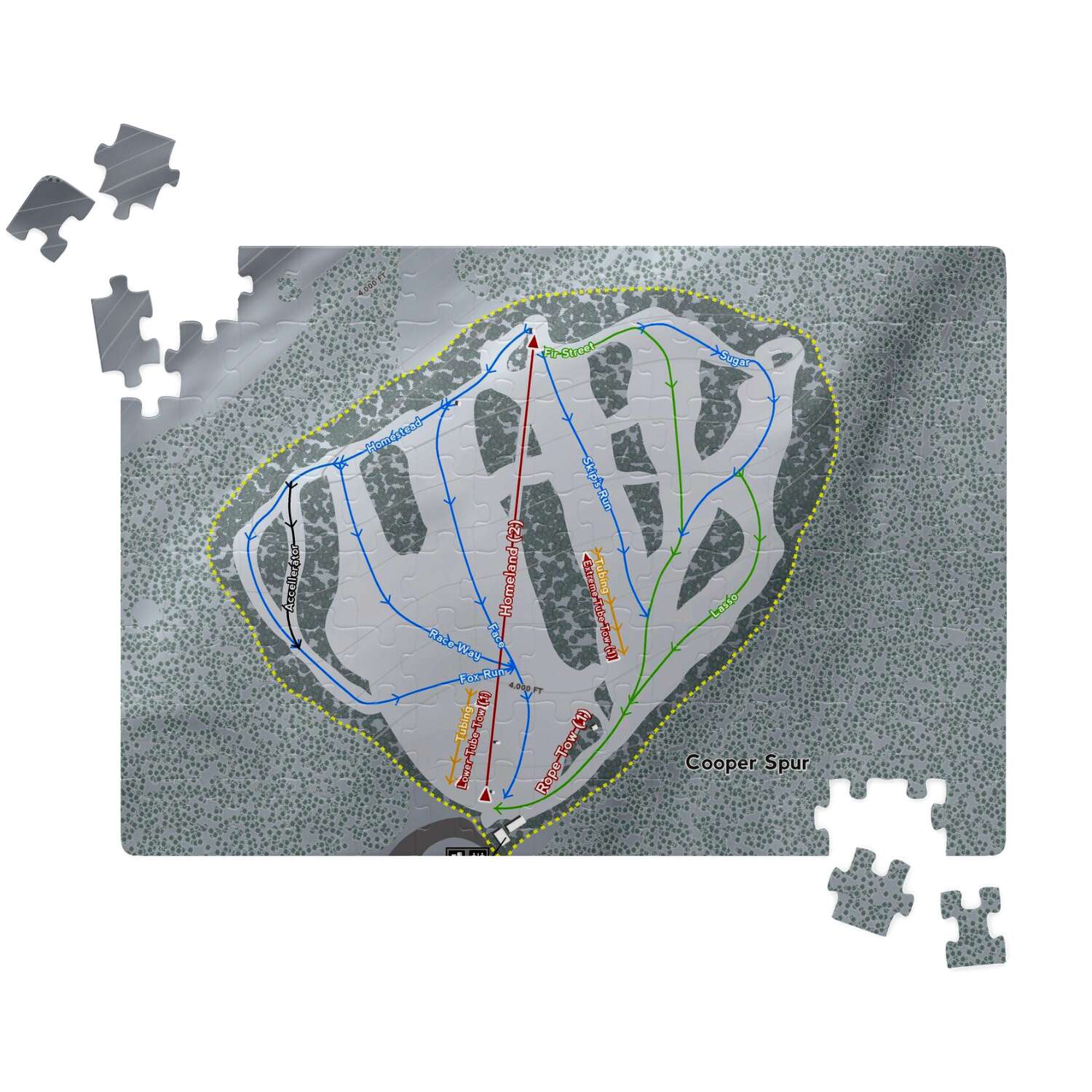Cooper Spur Oregon Ski Trail Map Puzzle - Powderaddicts