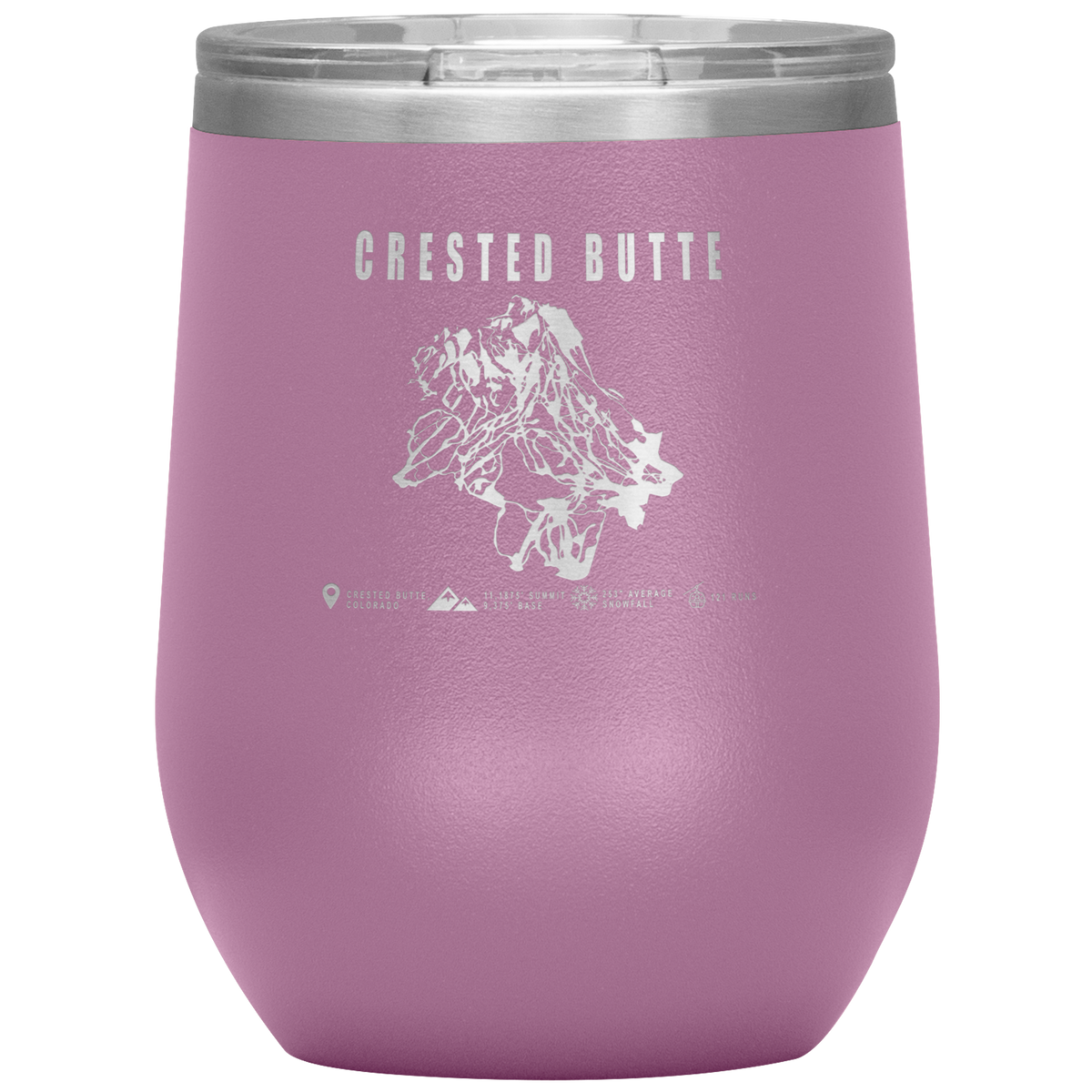 Crested Butte Colorado Ski Trail Map Wine 12oz Tumbler - Powderaddicts