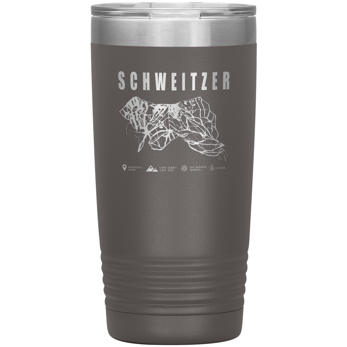 Schweitzer Idaho Ski Trail Map 20oz Tumbler - Powderaddicts