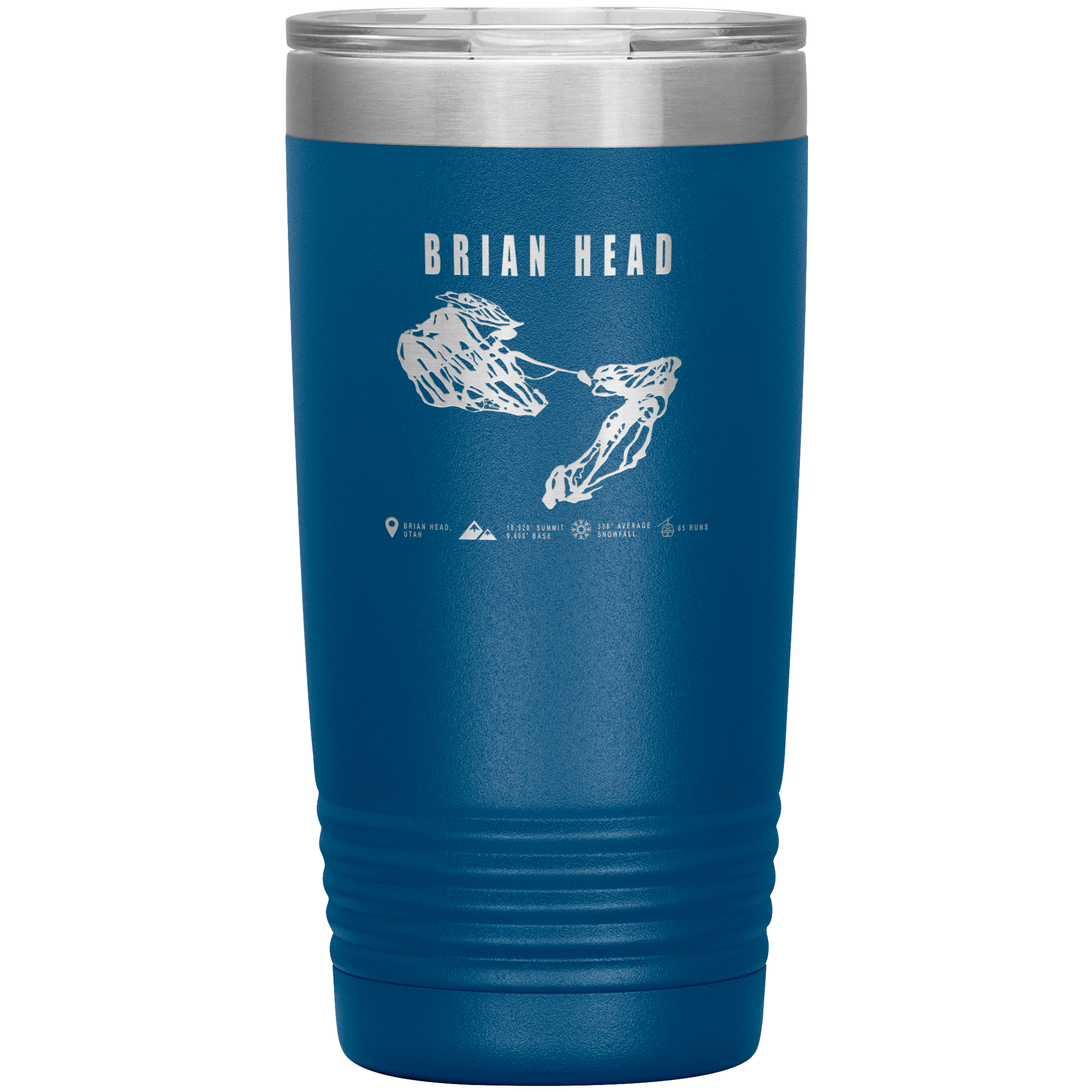 Brian Head,Utah Ski Trail Map 20oz Tumbler - Powderaddicts