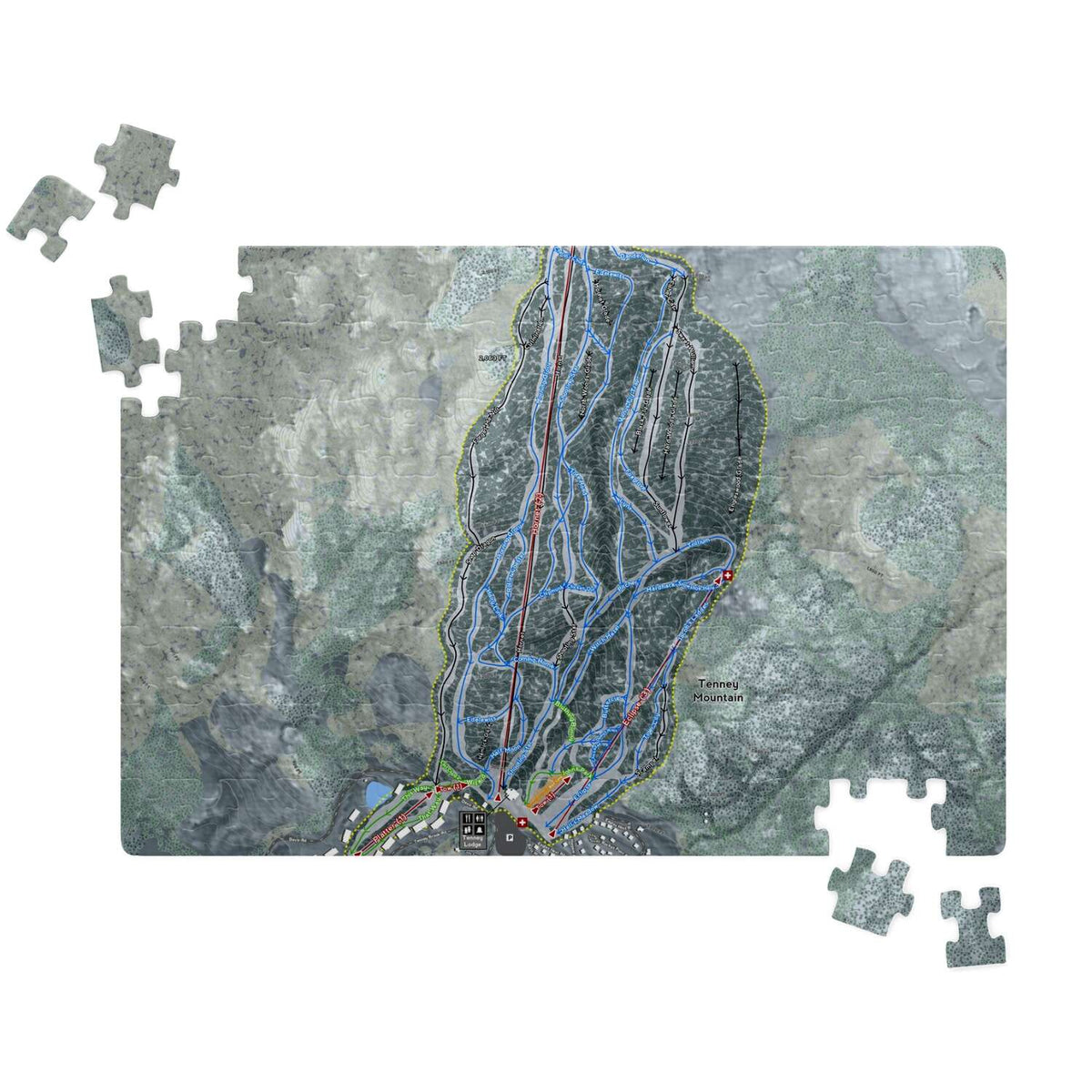Tenney Mountain New Hampshire Ski Trail Map Puzzles - Powderaddicts