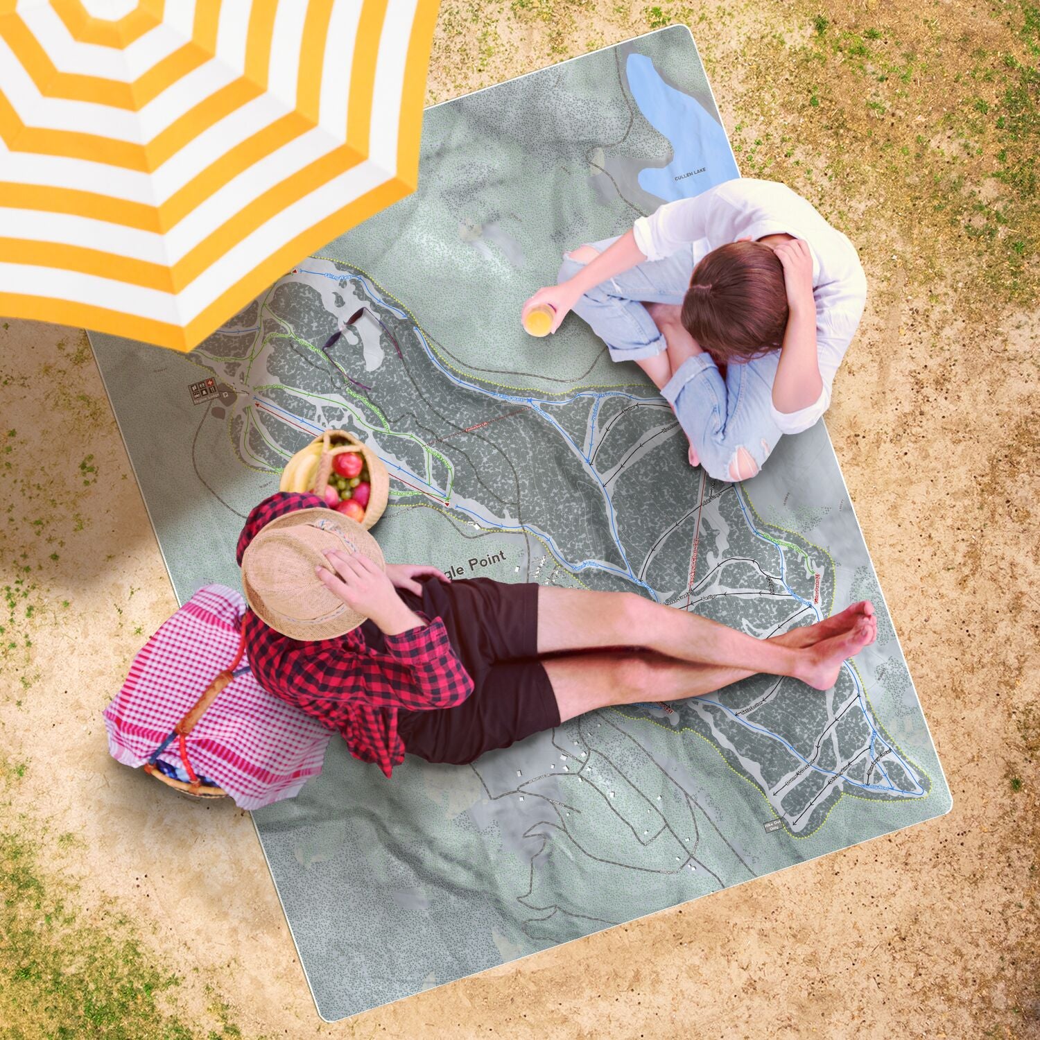 Eagle Point, Utah Ski Resort Map Printed Beach Towel - Powderaddicts