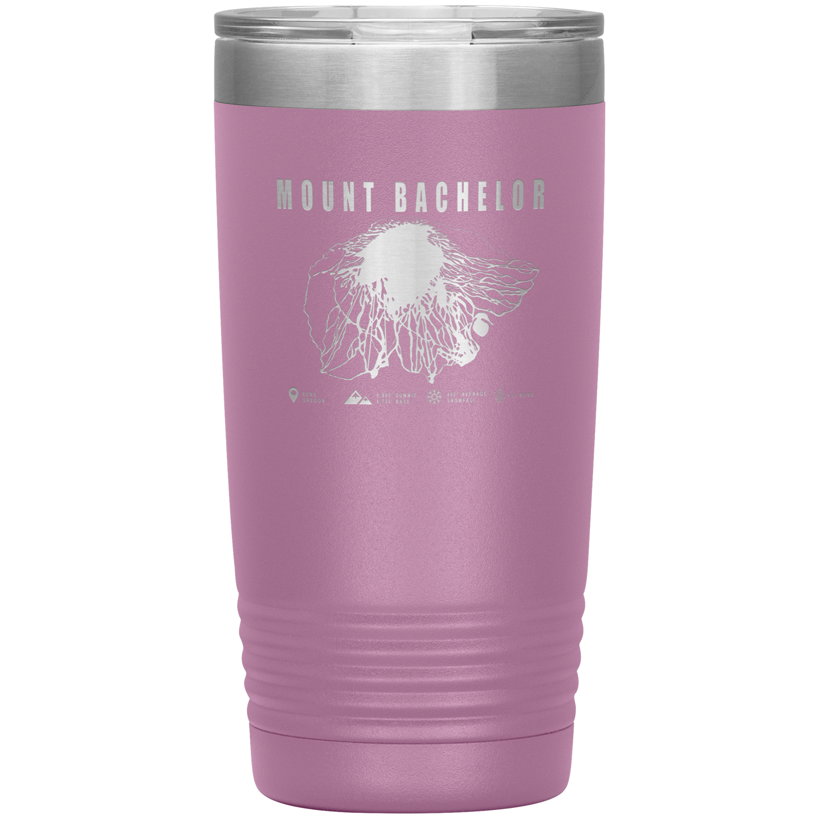 Mount Bachelor, Oregon Ski Trail Map 20oz Tumbler - Powderaddicts