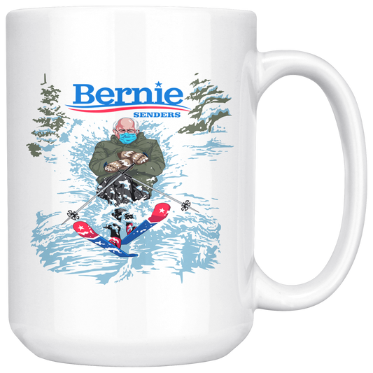 Bernie Senders Skiing 15oz Mug - Powderaddicts