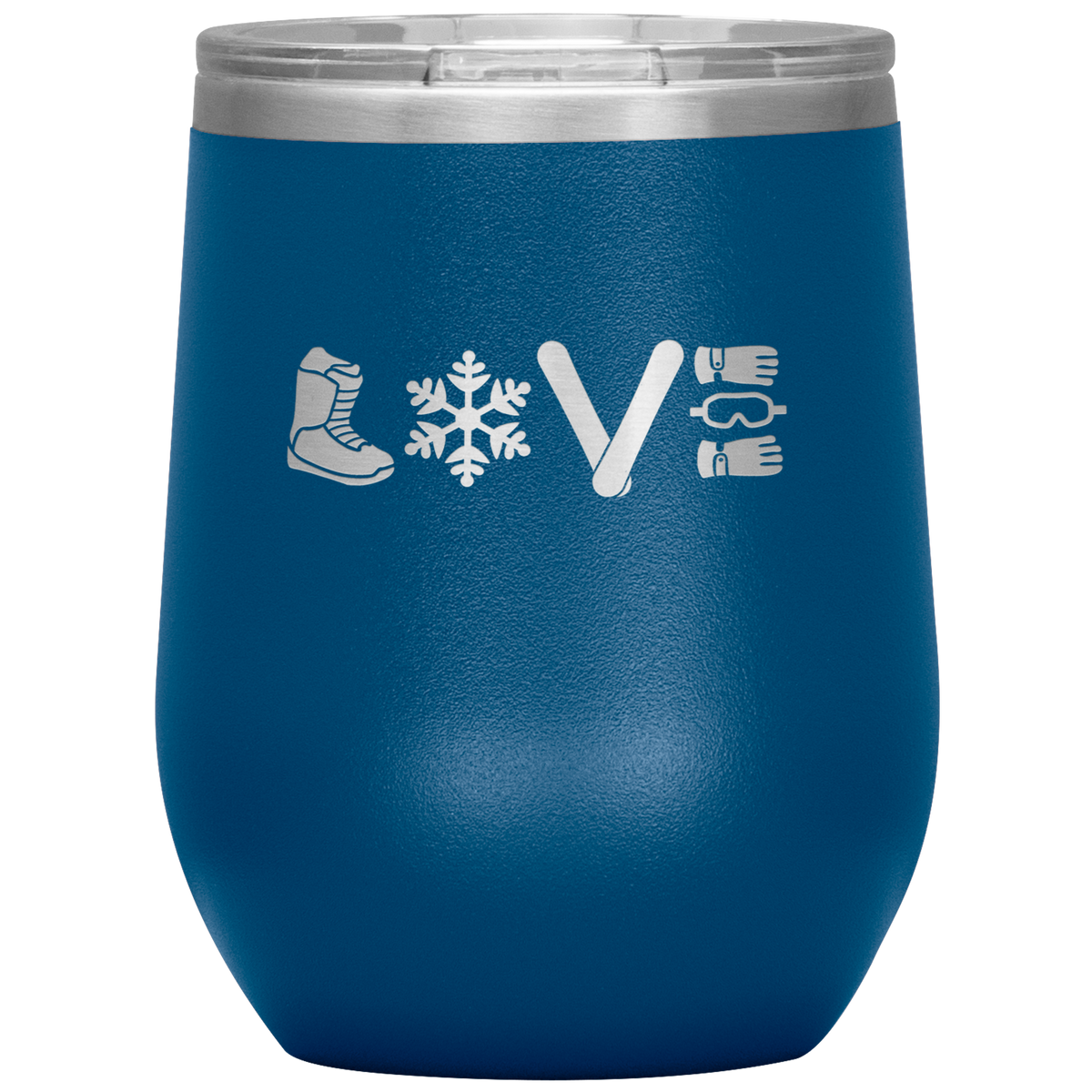 Love Snowboard Symbols Wine 12oz Tumbler - Powderaddicts