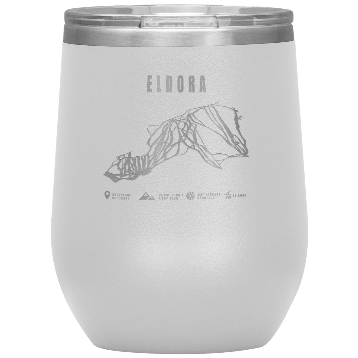 Eldora Colorado Ski Trail Map Wine 12oz Tumbler - Powderaddicts