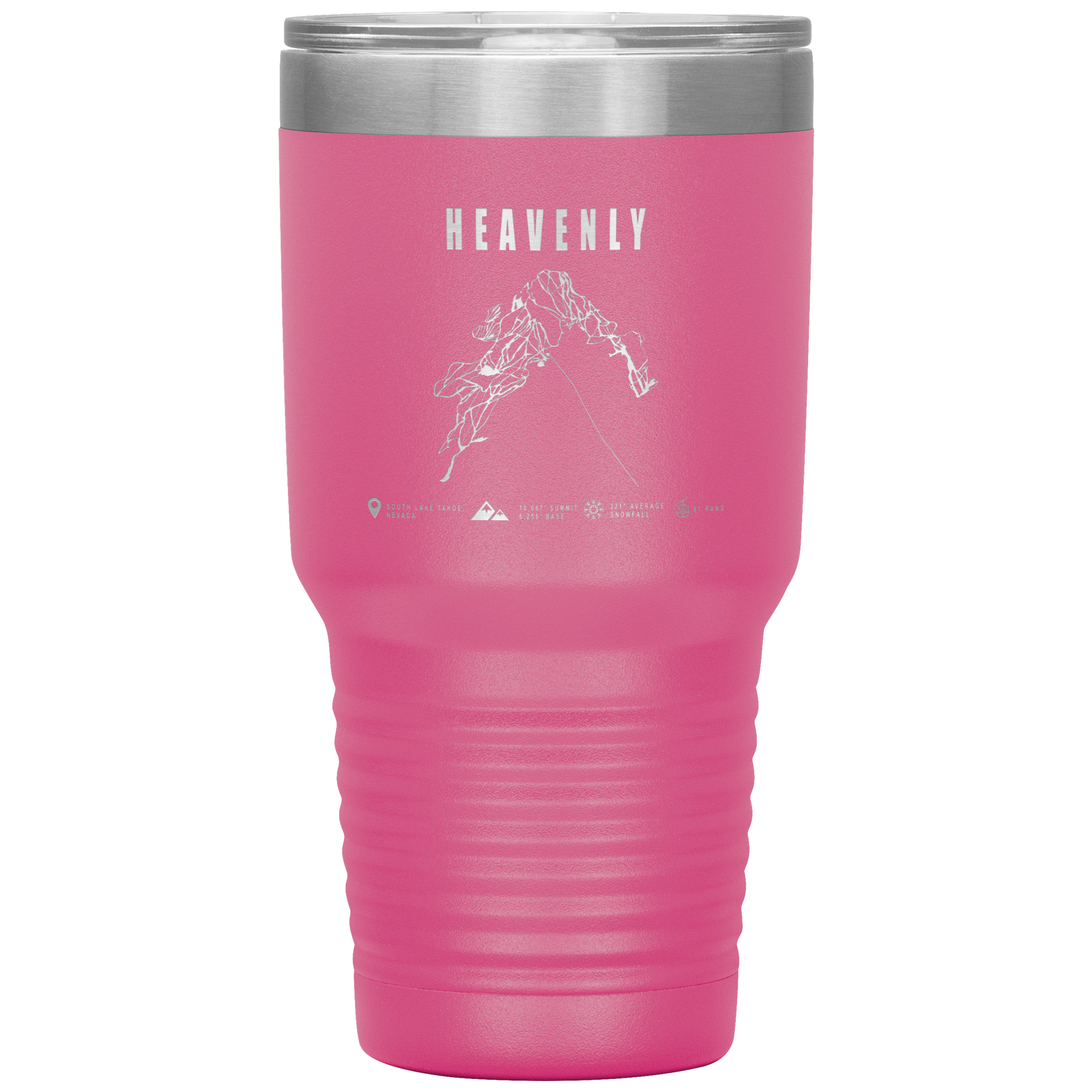 Heavenly, Nevada Ski Trail Map 30oz Tumbler - Powderaddicts