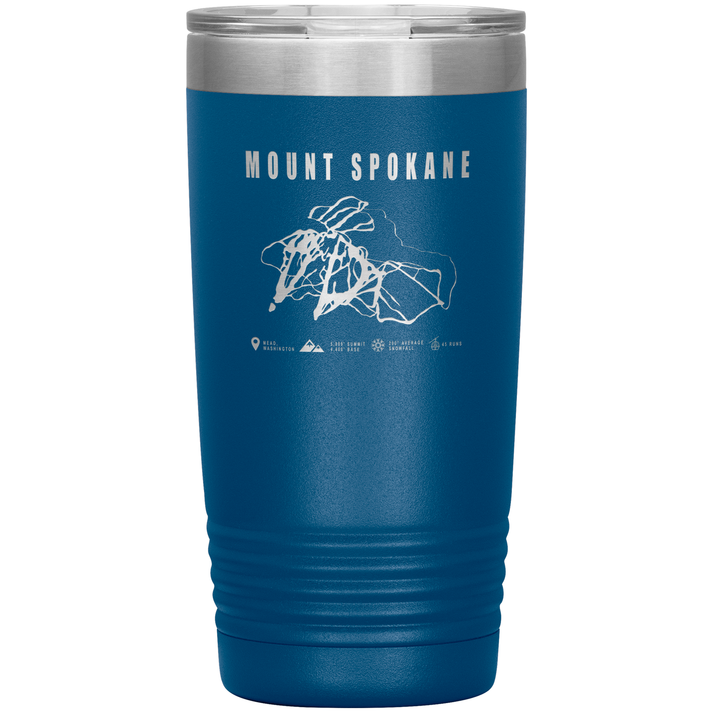 Mount Spokane, Washington Ski Trail Map 20oz Tumbler - Powderaddicts