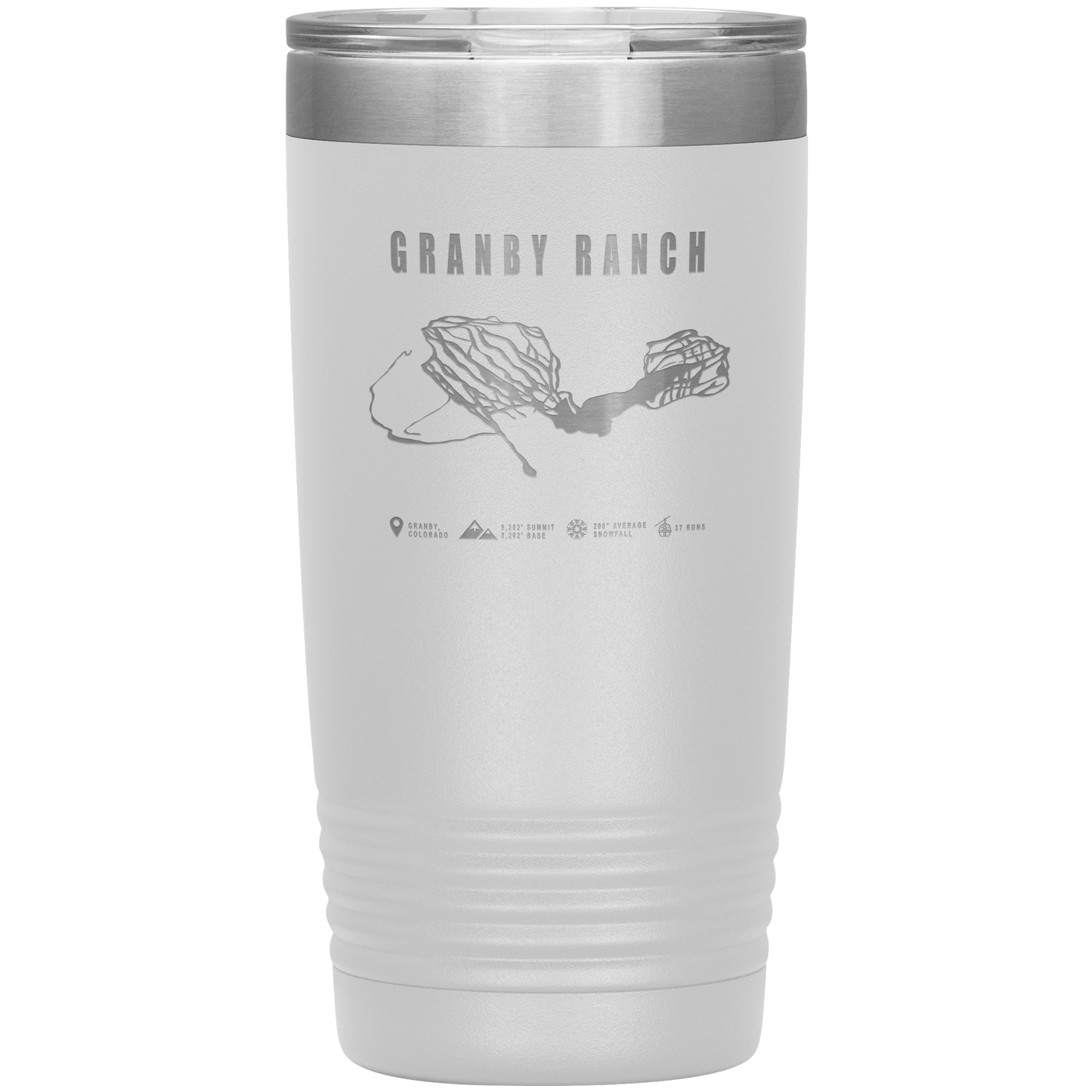 Granby Ranch Colorado Ski Trail Map 20oz Tumbler - Powderaddicts