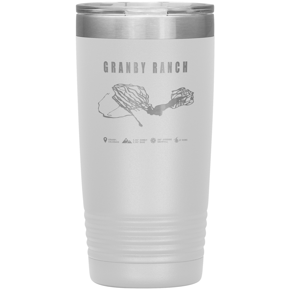 Granby Ranch Colorado Ski Trail Map 20oz Tumbler - Powderaddicts