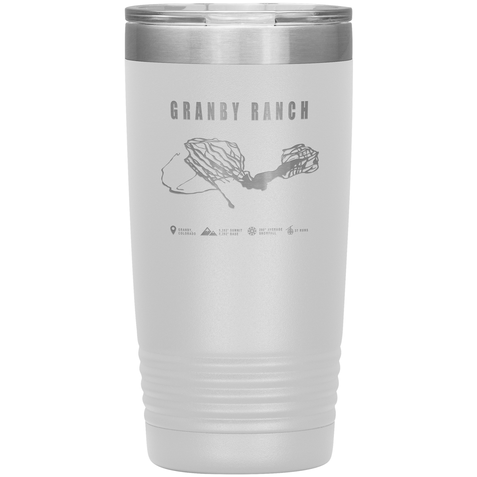 Granby Ranch Colorado Ski Trail Map 20oz Tumbler - Powderaddicts