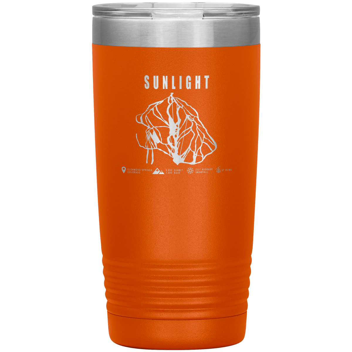 Sunlight Colorado Ski Trail Map 20oz Tumbler - Powderaddicts