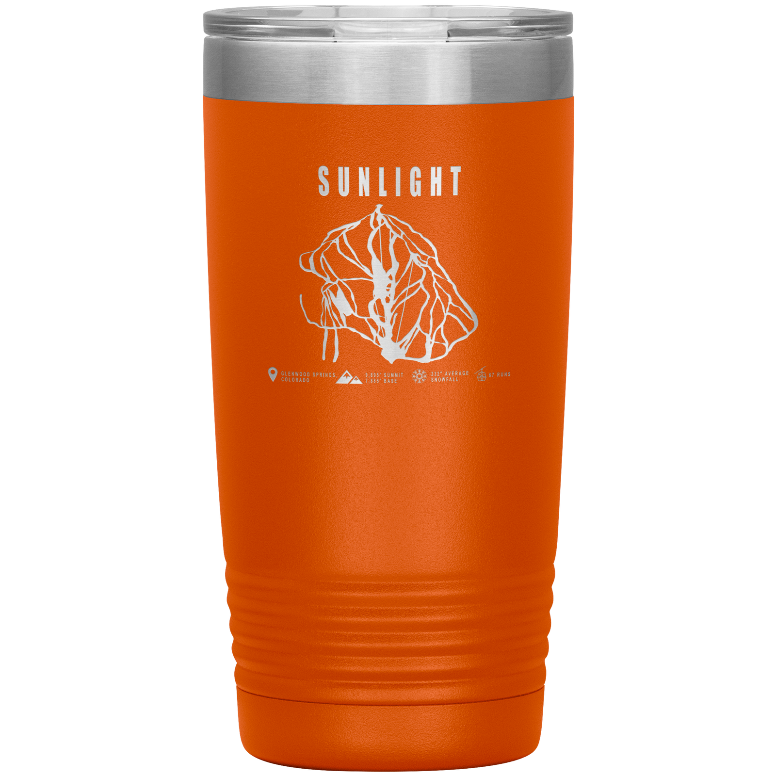 Sunlight Colorado Ski Trail Map 20oz Tumbler - Powderaddicts