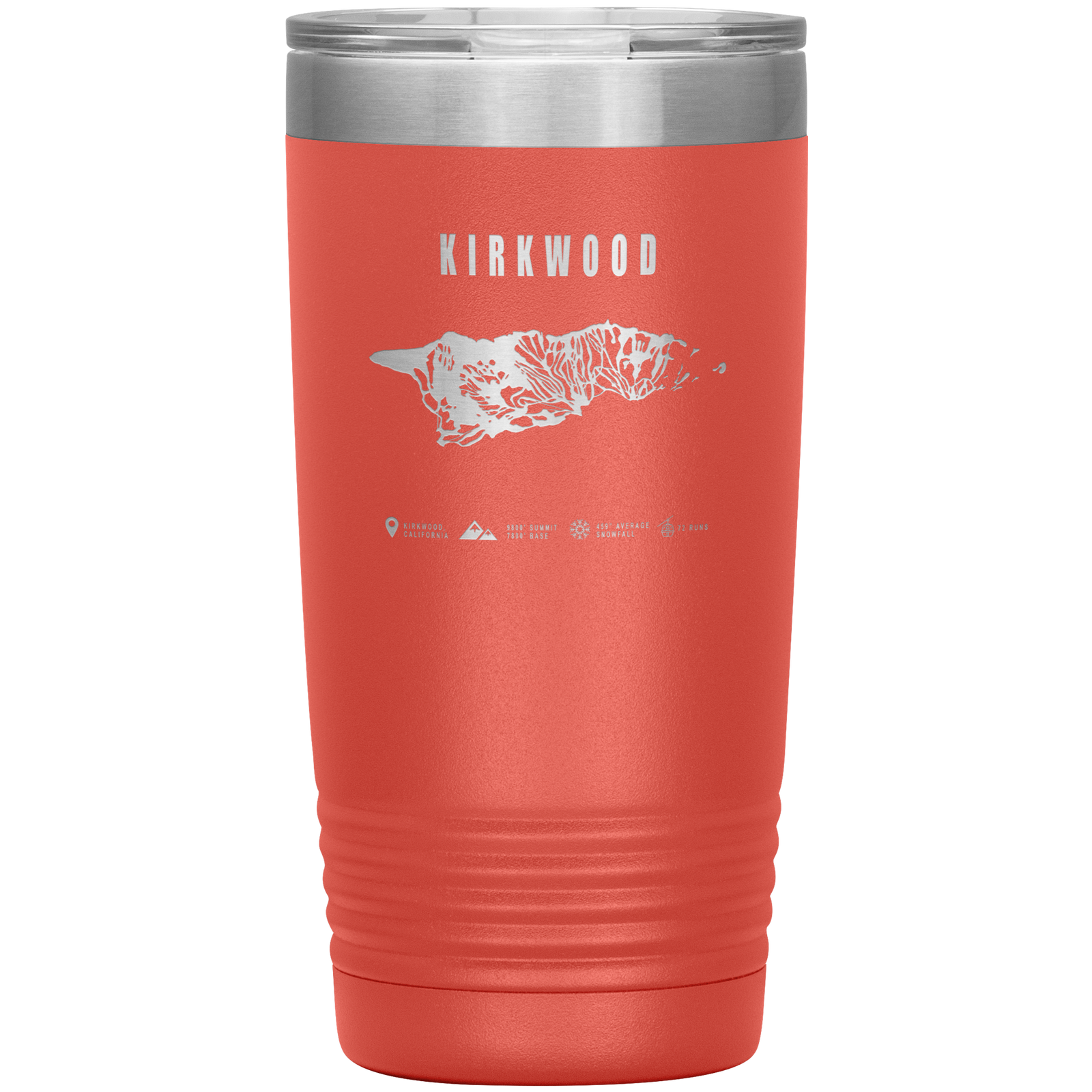 Kirkwood, California Ski Trail Map 20oz Tumbler - Powderaddicts