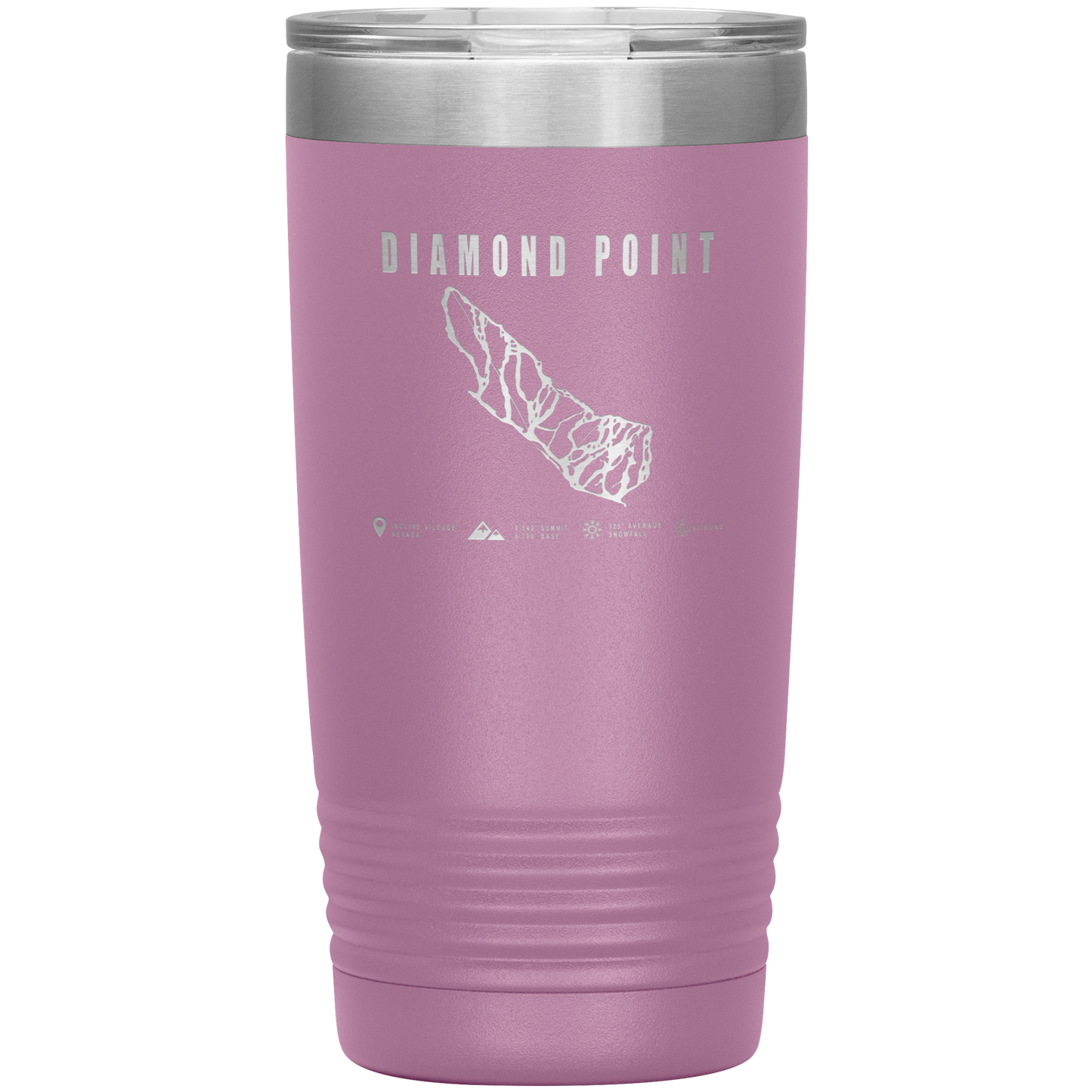 Diamond Point, Nevada Ski Trail Map 20oz Tumbler - Powderaddicts