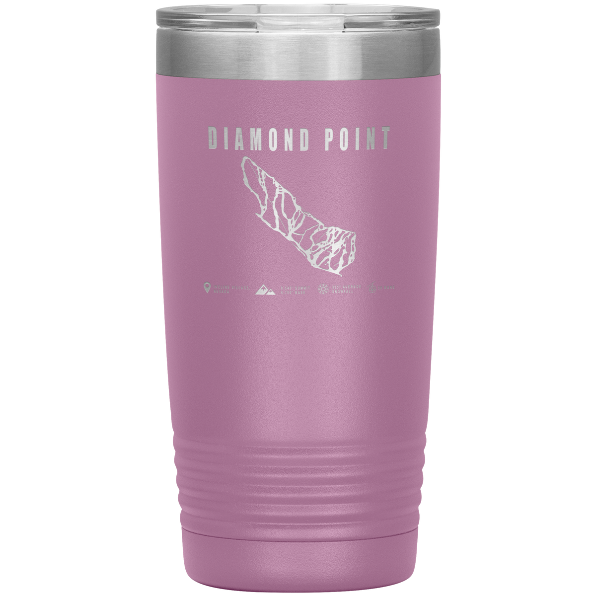 Diamond Point, Nevada Ski Trail Map 20oz Tumbler - Powderaddicts