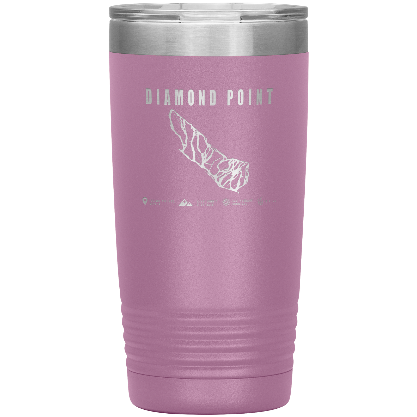 Diamond Point, Nevada Ski Trail Map 20oz Tumbler - Powderaddicts