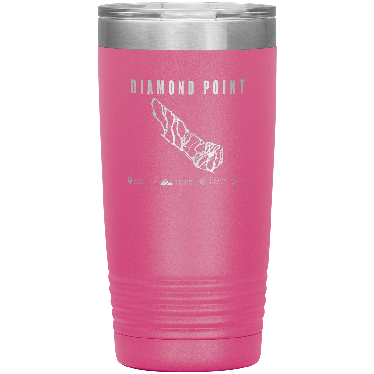Diamond Point, Nevada Ski Trail Map 20oz Tumbler - Powderaddicts