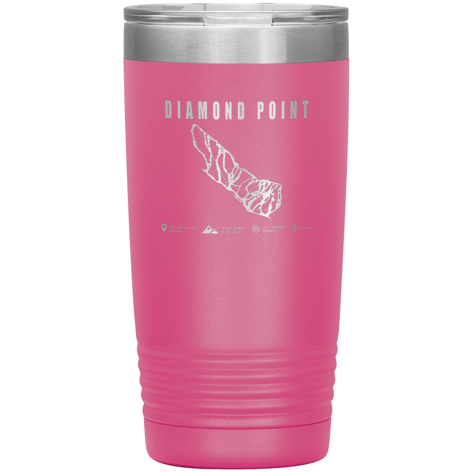 Diamond Point, Nevada Ski Trail Map 20oz Tumbler - Powderaddicts