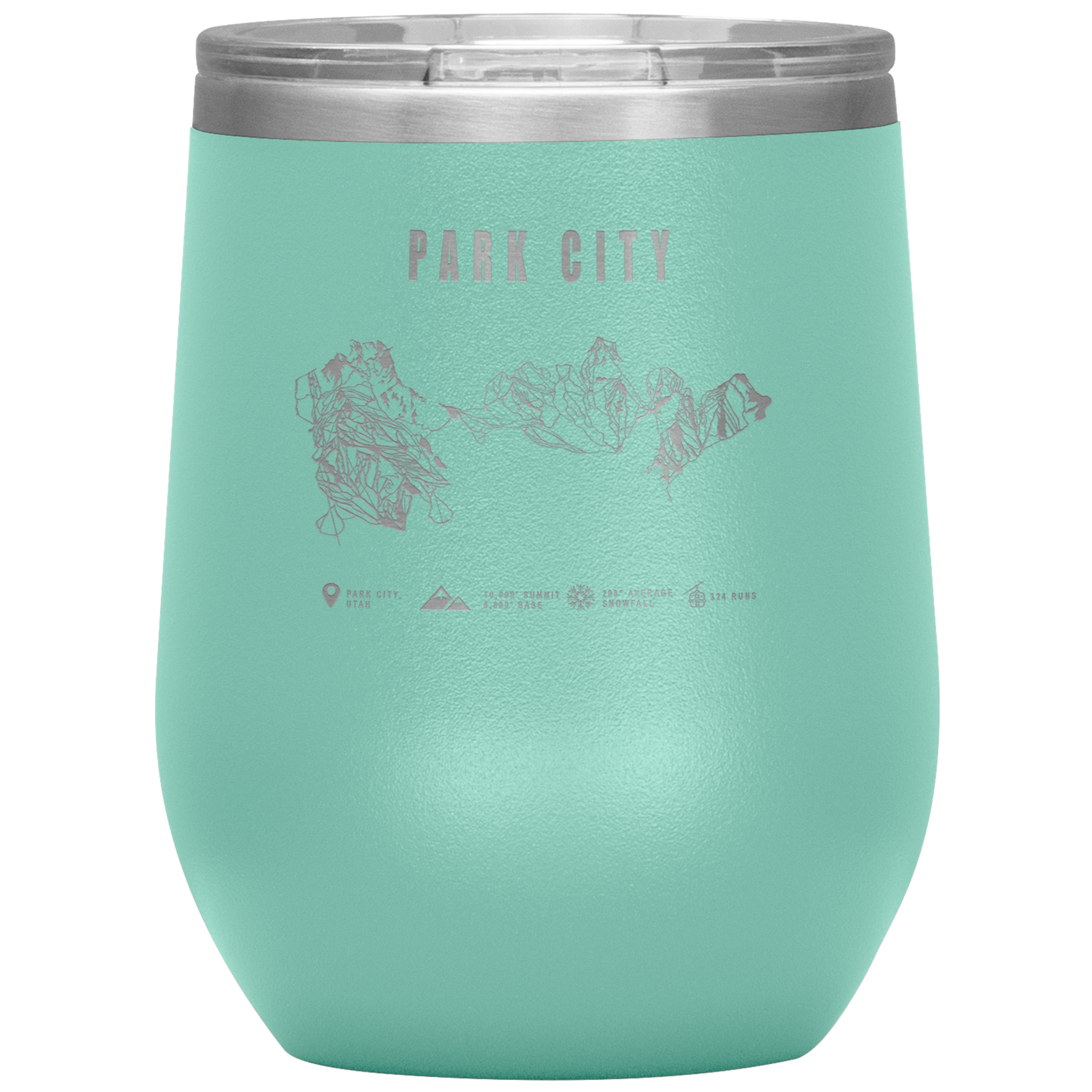 Park city,Utah Ski Trail Map Wine 12oz Tumbler - Powderaddicts