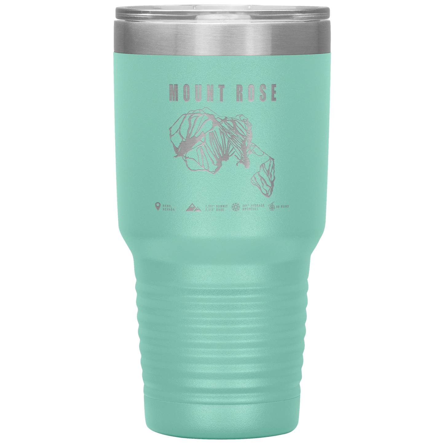 Mount Rose, Nevada Ski Trail Map 30oz Tumbler - Powderaddicts