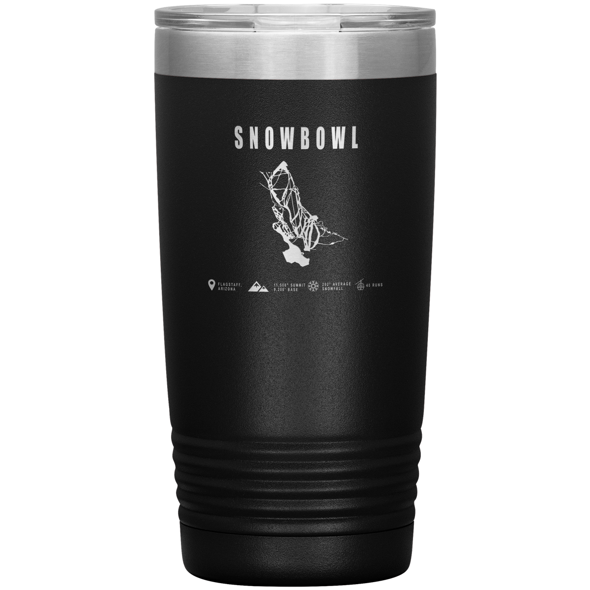 Snowbowl, Arizona Ski Trail Map 20oz Tumbler - Powderaddicts