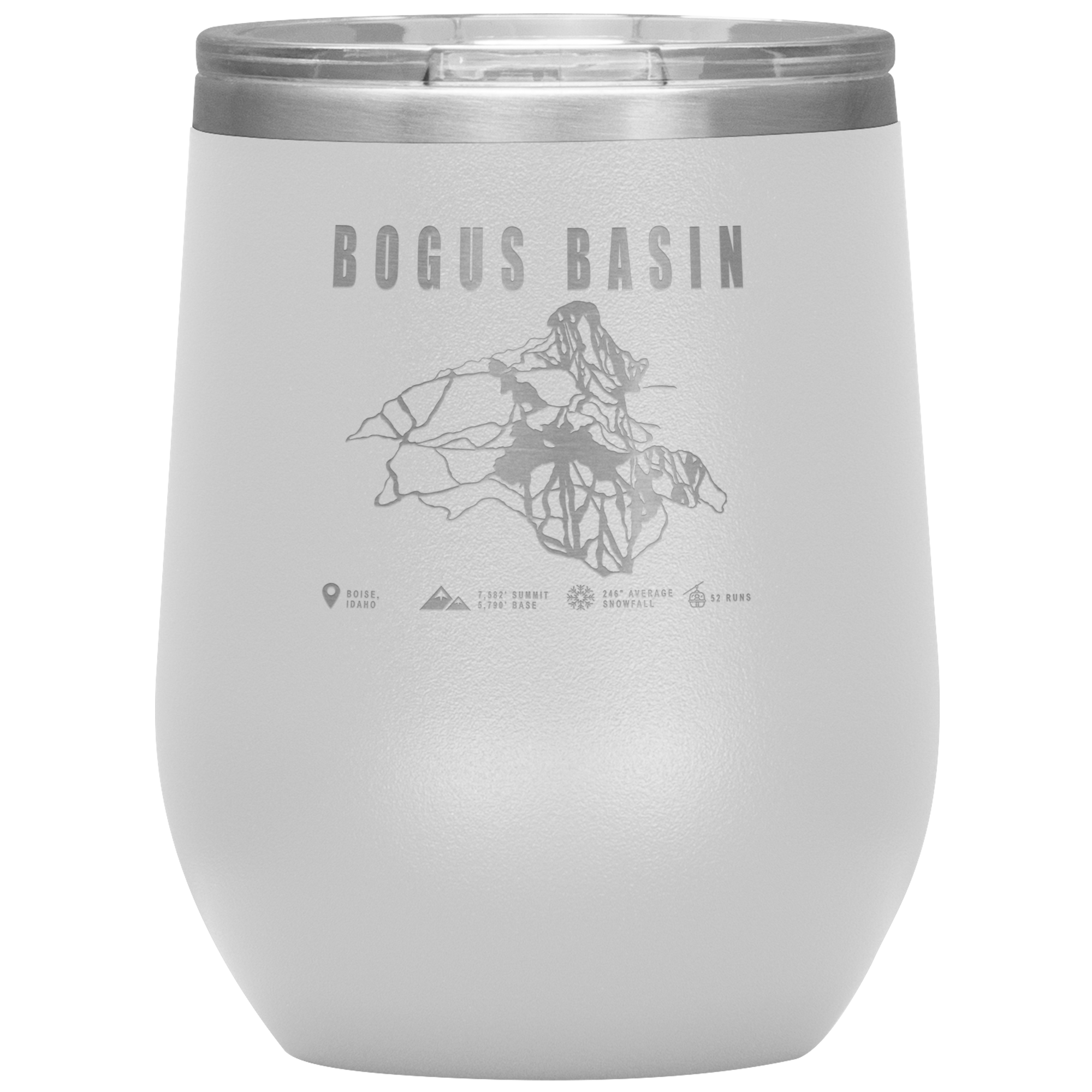 Bridger Bowl Montana Ski Trail Map Wine 12oz Tumbler - Powderaddicts